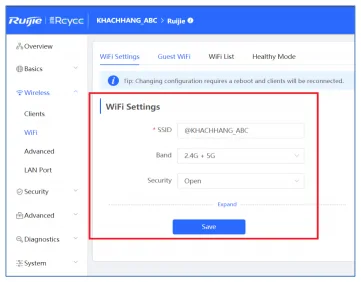 cài đặt bộ phát Wifi Reyee