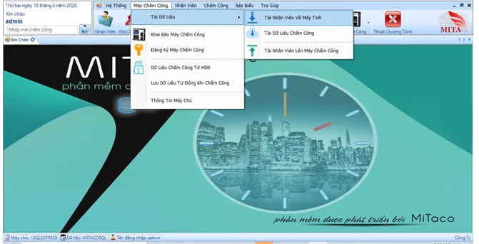 TẢI NHÂN VIÊN TỪ MÁY CHẤM CÔNG VỀ PHẦN MỀM