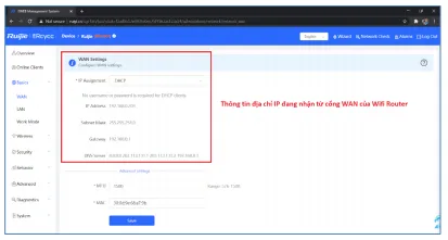 Phát WiFi Reyee Chạy Chế Độ Wireless Repeater
