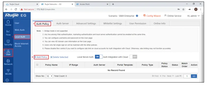 TÍCH HỢP RUIJIE GATEWAY VỚI ACTIVE DIRECTOTYDOMAIN SERVICE