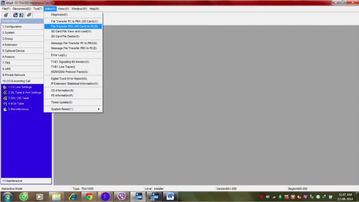 Chọn File Transfer PBX