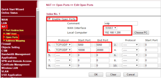 NAT port trên modem