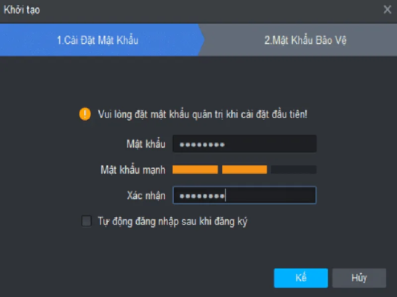 Tạo mật khẩu đăng nhập phần mềm