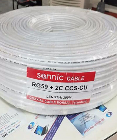 Cáp Đồng Trục liền nguồn RG59+2C CCS+CU  200m màu trắng