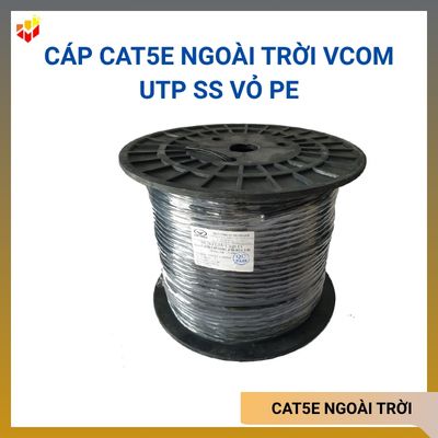Cáp CAT5E ngoài trời VCOM UTP SS vỏ PE giá rẻ TPHCM