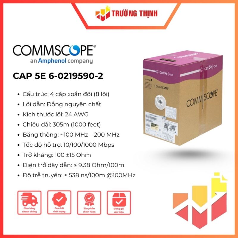 Cáp mạng CommScope Cat5e UTP AMP (6-0219590-2) chính hãng