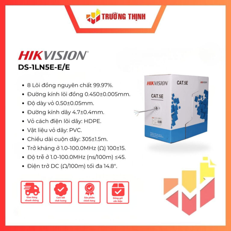 Cáp mạng Hikvision Cat5E DS-1LN5E-E/E Chính Hãng