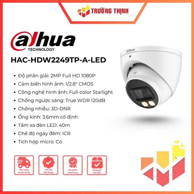 Camera Dahua 2MP HAC-HDW2249TP-A-LED