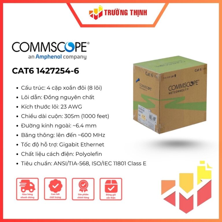 Cáp mạng AMP Commscope Cat6 UTP 1427254-6 305m/cuộn