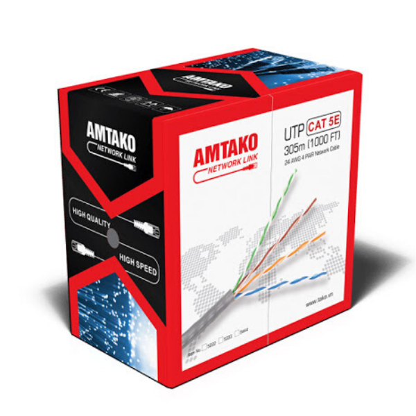 Cáp mạng Cat5e UTP AMTAKO 5222 dây trắng 305m