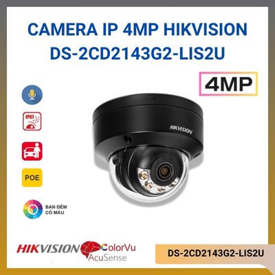 Camera Dome Acusense IP 4MP HIKVISION DS-2CD2143G2-LIS2U