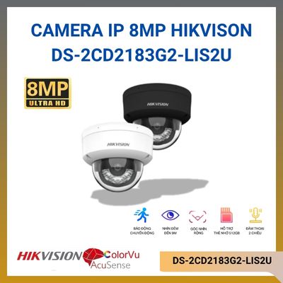 Camera Dome Acusense IP 8MP HIKVISON DS-2CD2183G2-LIS2U
