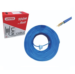Cáp mạng CAT5 0,5CCA 100M BLUE UNITEK C18126ABK