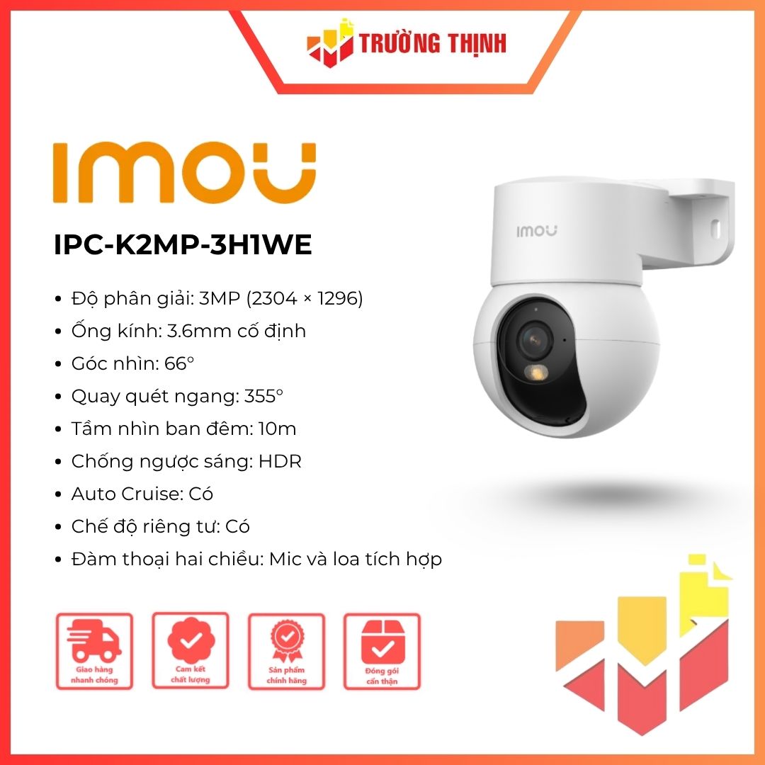 Camera WiFi trong nhà 3MP IMOU IPC-K2MP-3H1WE Ranger Mini