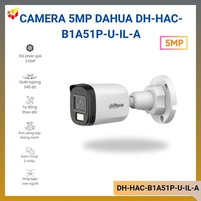 Camera HDCVI Thân ánh sáng kép 5MP Dahua DH-HAC-B1A51P-U-IL-A