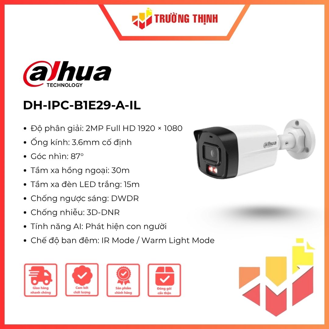 Camera IP ECO 2MP Dahua DH-IPC-B1E29-A-IL có thu âm