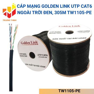 Cáp Mạng Cat6 Ngoài Trời Golden Link 305m TW1105-PE