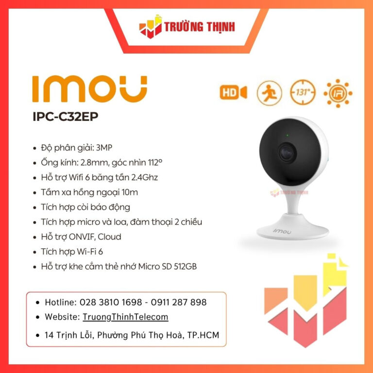 Camera Wifi trong nhà Cue C32 3MP Imou IPC-C32EP đàm thoại gốc rộng