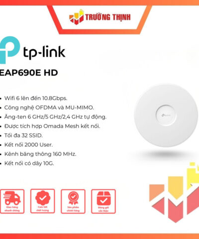 Access Point Gắn Trần WiFi 6E AXE11000 TP-Link EAP690E HD