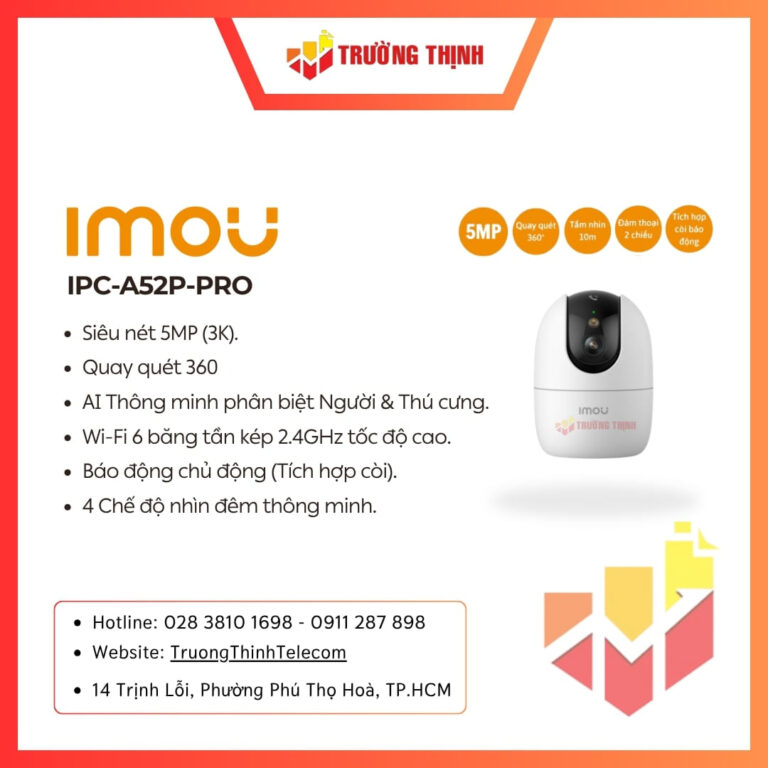 Camera Wifi quay quét IMOU IPC-A52P-PRO (Ranger 2 Pro 5MP)