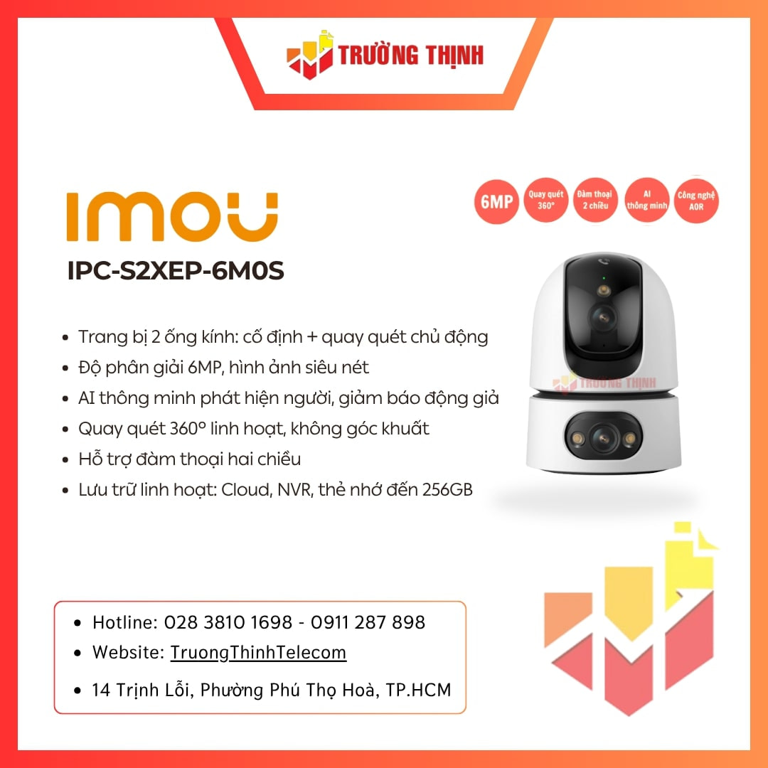 Camera Imou IPC-S2XEP-6M0S Wifi 2 mắt 6MP