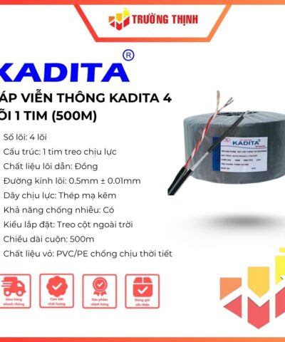 Cáp viễn thông Kadita 4 lõi 1 tim 500m