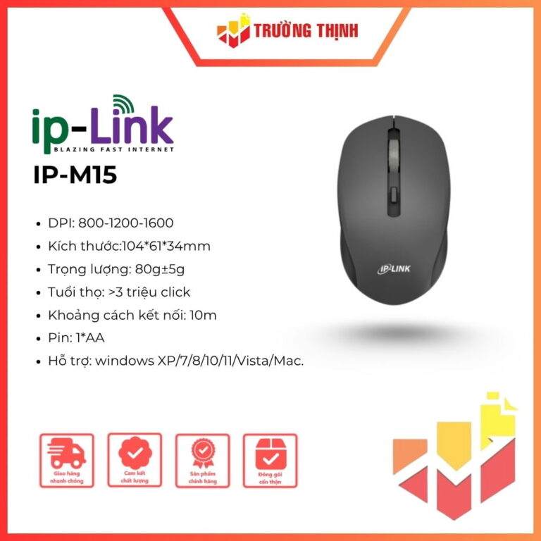 Chuột Wireless 2.4Ghz 4D Silent IP-LINK IP-M15