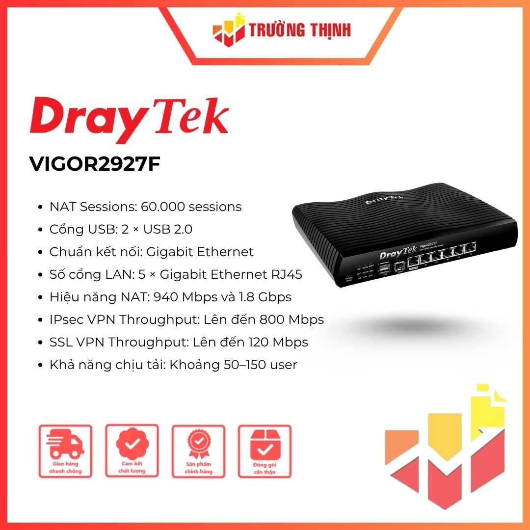 Router Draytek quang VPN Wan kép Vigor2927F