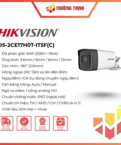 Camera Hikvision DS-2CE17H0T-IT5F(C)