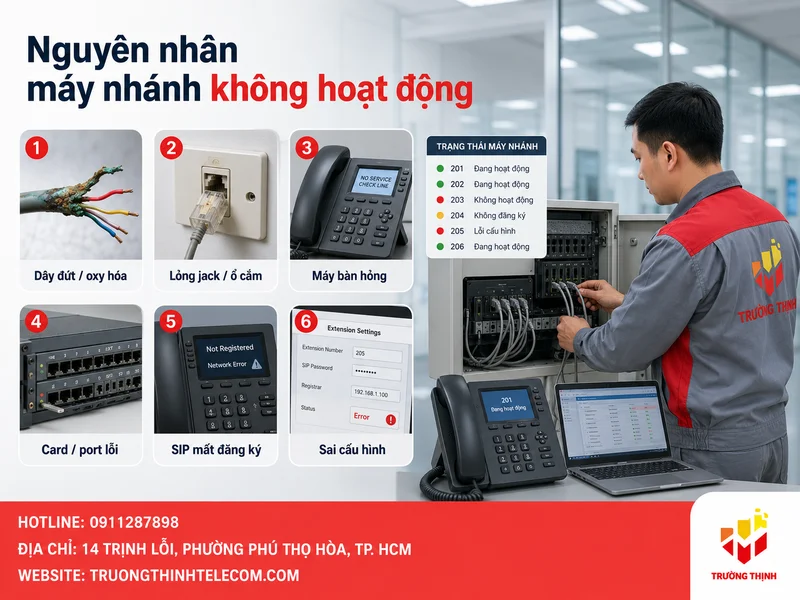 Nguyên nhân khiến máy nhánh không hoạt động