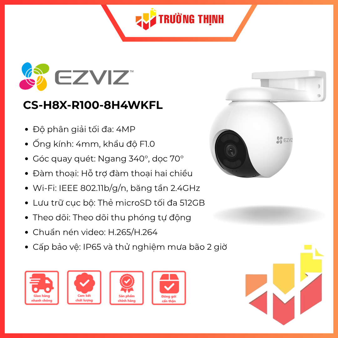Camera Ezviz H8x 2K+ 4MP CS-H8x-R100-8H4WKFL ColorFULL