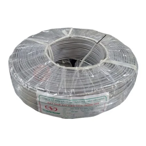 Dây điện thoại Saicom trắng xám inside 1Px0.5
