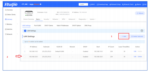 Chia VLAN Trên Dòng Reyee Gateway