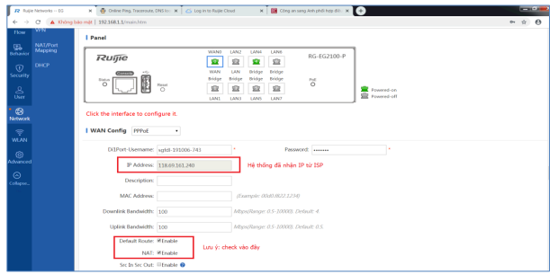 Cài Đặt PPPoE Trên Ruijie Gateway