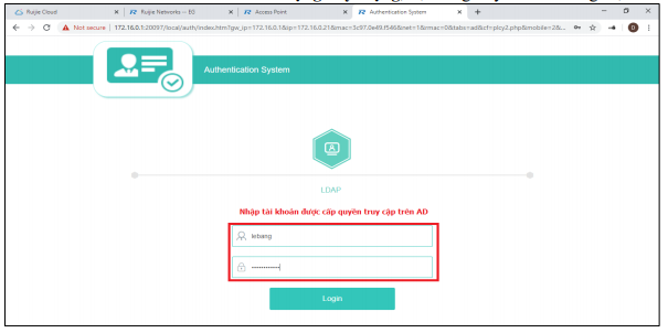 TÍCH HỢP RUIJIE GATEWAY VỚI ACTIVE DIRECTOTYDOMAIN SERVICE