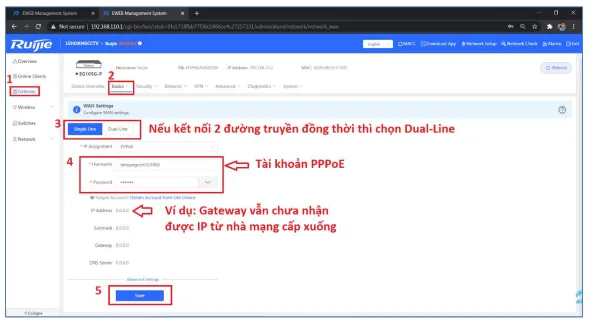 Hướng Dẫn Reyee Gateway Qua Giao Diện Web