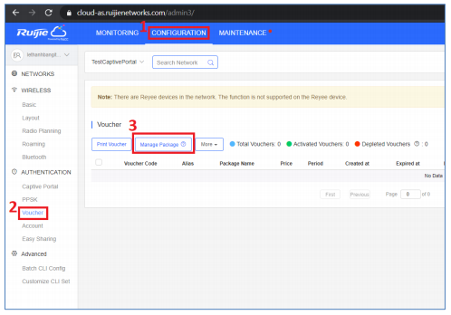 Xác Thực Wifi marking Trên Reyee Gateway