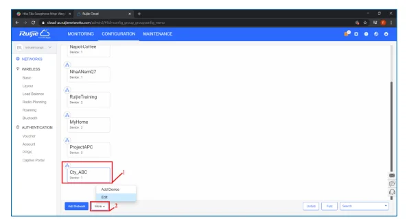 Hướng Dẫn Cài Đặt AP Qua Ruijie Cloud