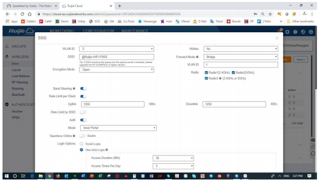 CẤU HÌNH WIFI MARKETING AP RUIJIE