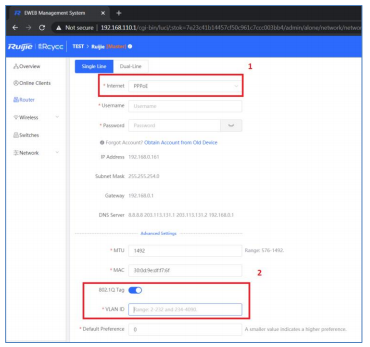 Hướng Dẫn Reyee Gateway Qua Giao Diện Web