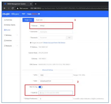 Hướng Dẫn Reyee Gateway Qua Giao Diện Web