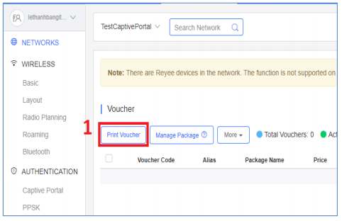 Xác Thực Wifi marking Trên Reyee Gateway