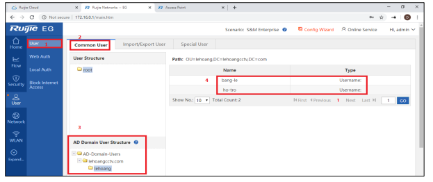 TÍCH HỢP RUIJIE GATEWAY VỚI ACTIVE DIRECTOTYDOMAIN SERVICE