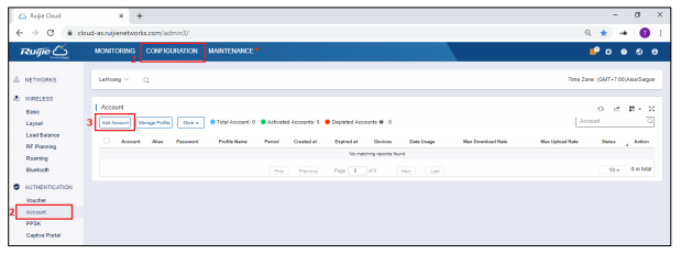 xác thực truy cập Wi-Fi qua Ruijie Cloud