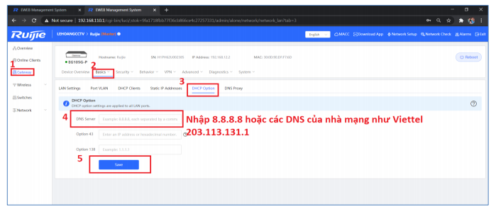 Hướng Dẫn Reyee Gateway Qua Giao Diện Web
