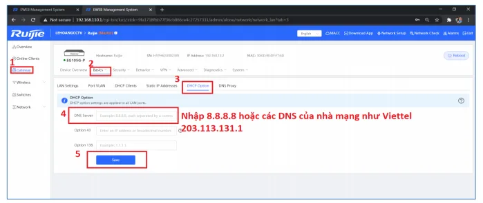 Hướng Dẫn Reyee Gateway Qua Giao Diện Web