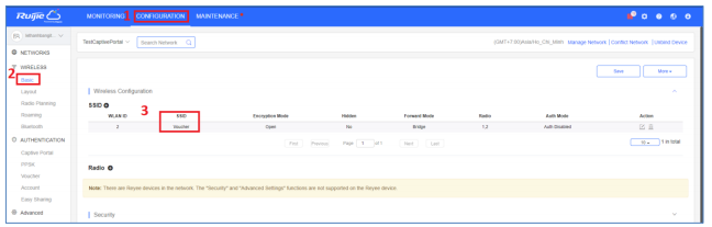 Xác Thực Wifi marking Trên Reyee Gateway