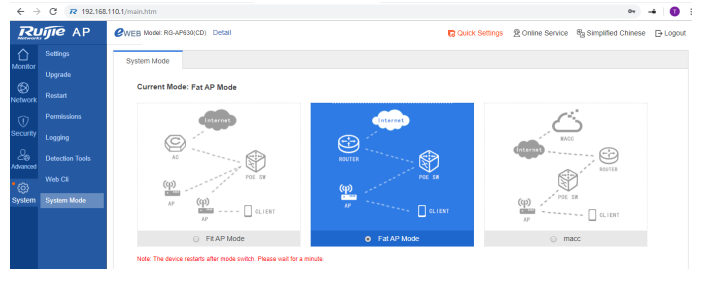 KẾT NỐI POINT TO POINT TRÊN RG-AP630 CD