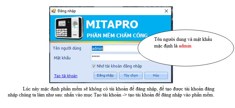 CÀI ĐẶT PHẦN MỀM MÁY CHẤM CÔNG MITA