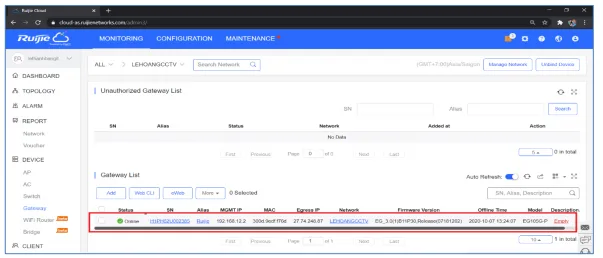 Hướng Dẫn Reyee Gateway Qua Giao Diện Web